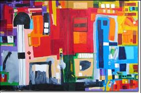the life aquatic - huge abstract painting by Shawn McNulty