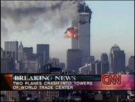 � CNN. CNN TV Breaking News images of the attack on New York City's World Trade Center towers on September 11, 2001.