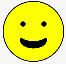 Image of a basic yellow emoji with two eyes and a
somewhat wide mouth that is turned up at the corners