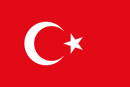 Flag of Türkiye: a white crescent and star on a red field
