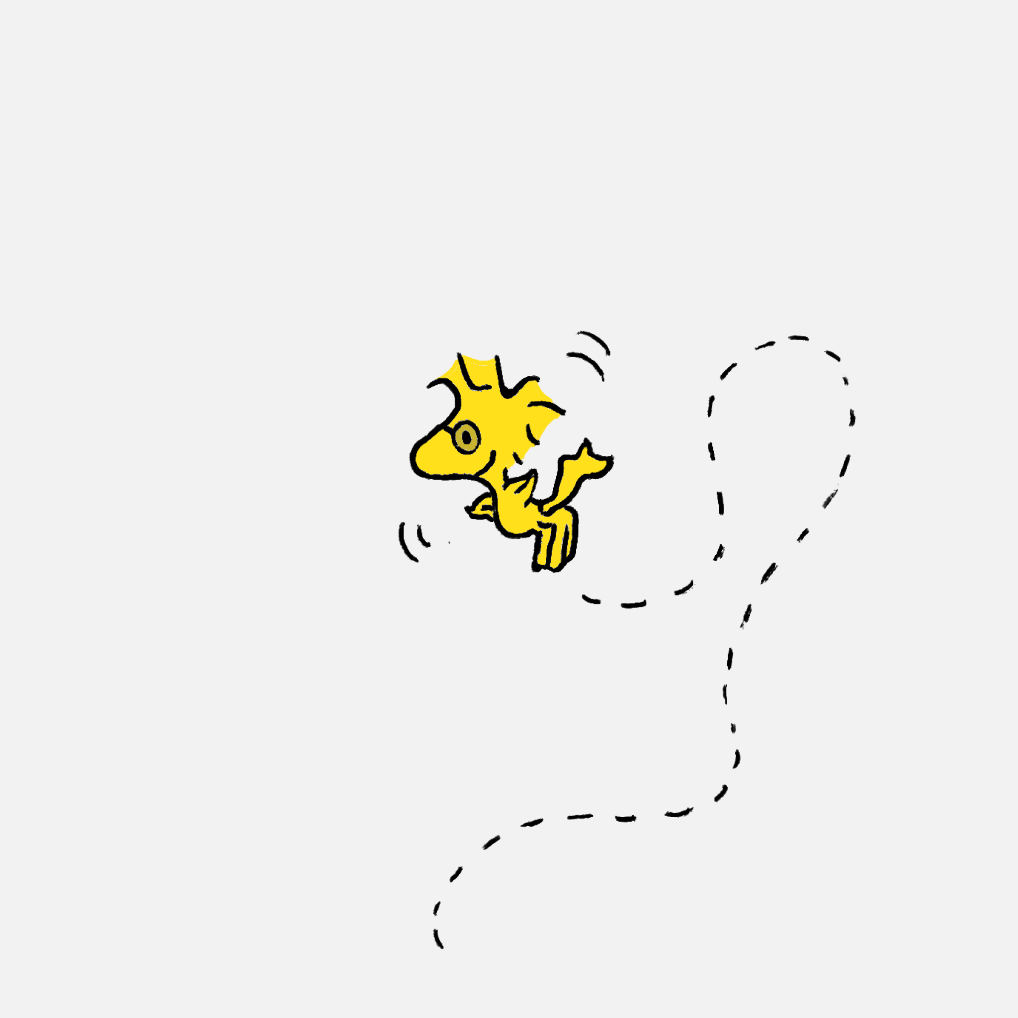 Woodstock wearing glasses.
