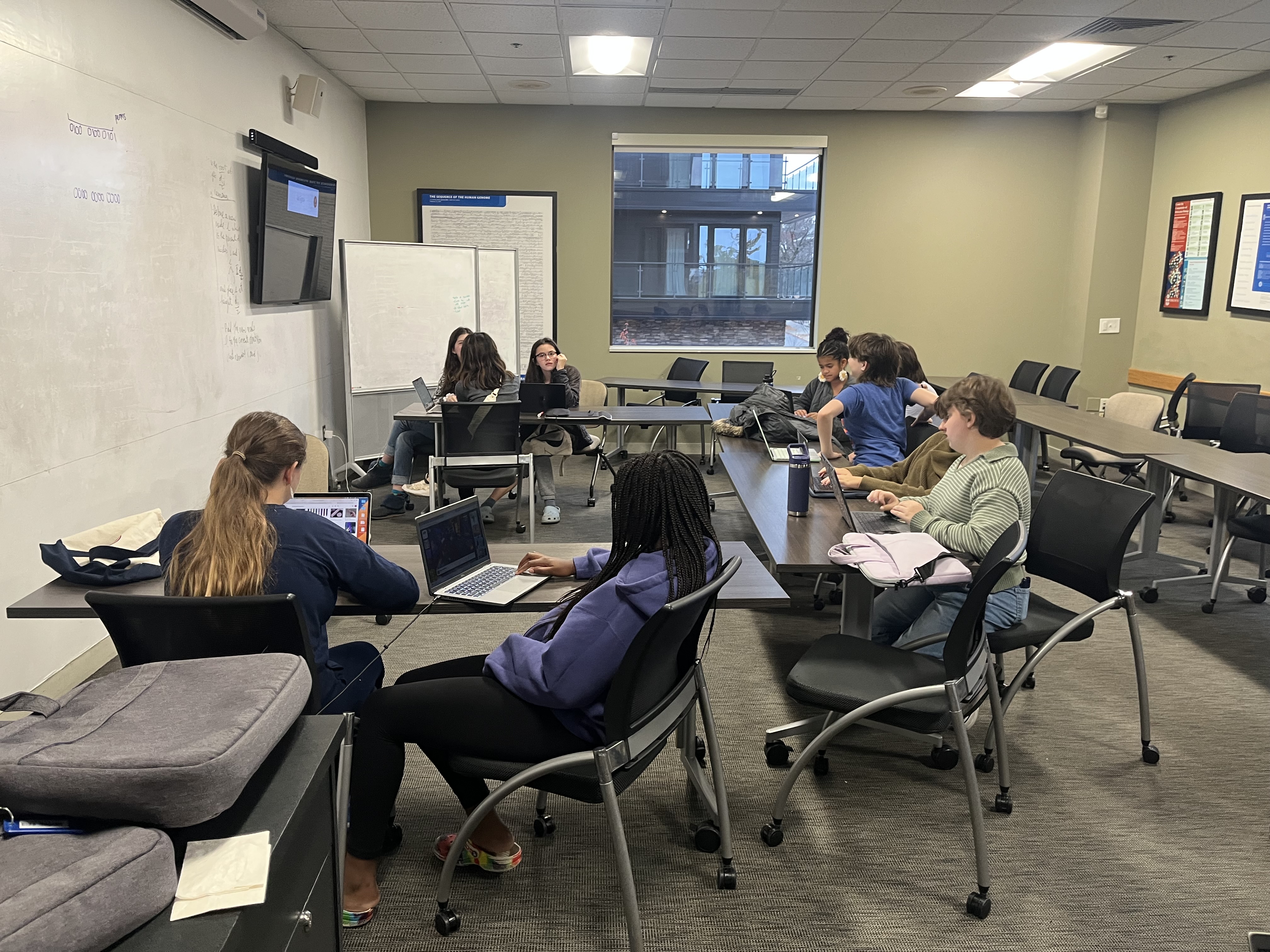 Students coding in Python