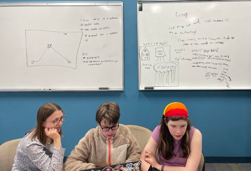 Students coding in Python