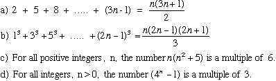 four induction problems