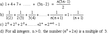 four induction problems