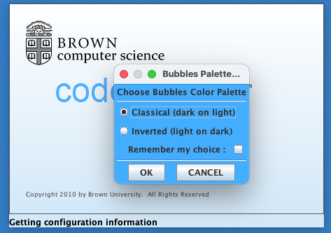 color palette dialog