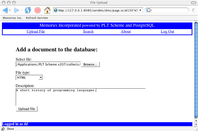 Upload Page