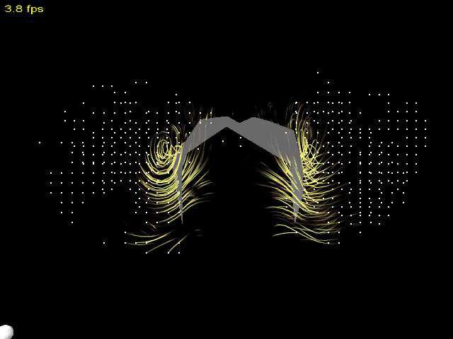 Visualization of Vortices in Simulated Airflow around Bat Wings During Flight