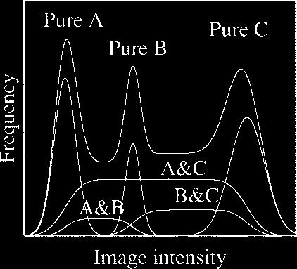 Partial-Volume {B}ayesian Classification of Material Mixtures in {MR} Volume Data Using Voxel Histograms