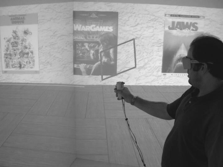 Pop through buttons for virtual environment navigation and interaction