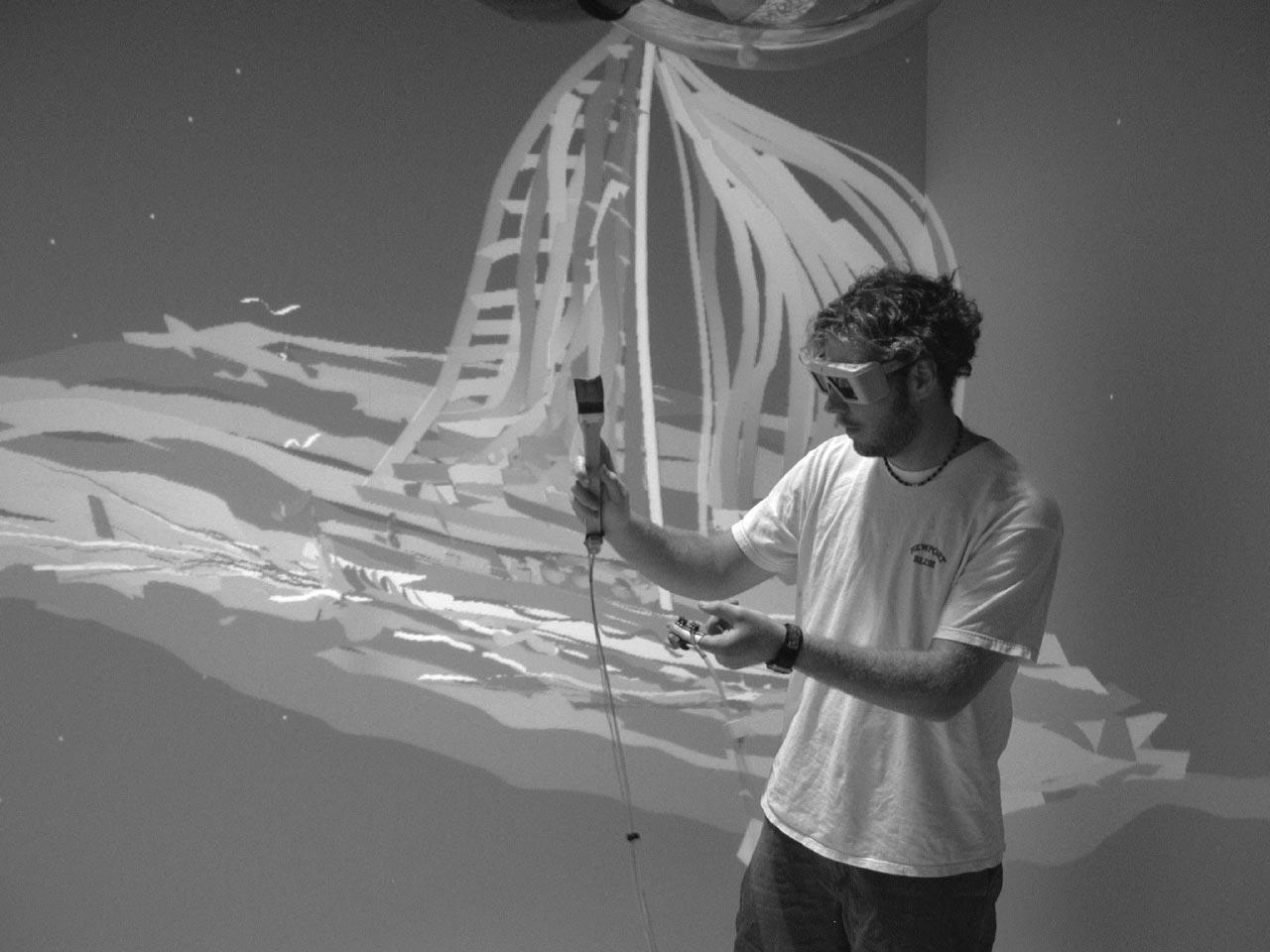 Pop through buttons for virtual environment navigation and interaction
